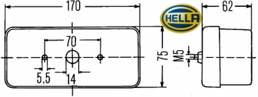 Preview: Schluß-Brems-(Blink-)Leuchte mit Kennzeichenbeleuchtung, Hella
